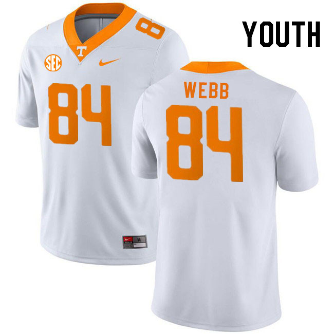 Youth #84 Kaleb Webb Tennessee Volunteers College Football Jerseys Stitched Sale-White